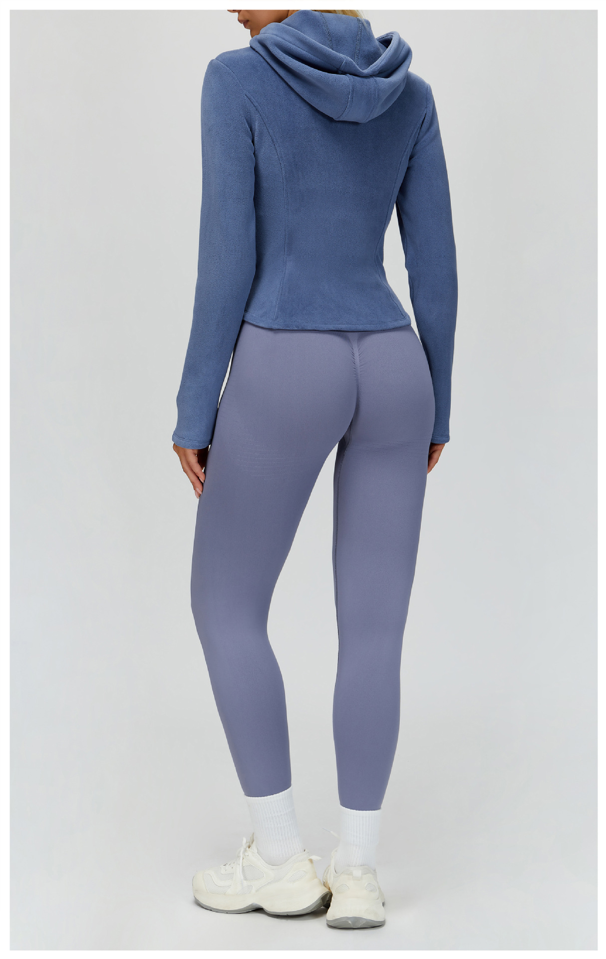 Chaqueta de yoga cálida de corte entallado con cremallera para mujer, de forro polar y bolsillo FGBEWT5076