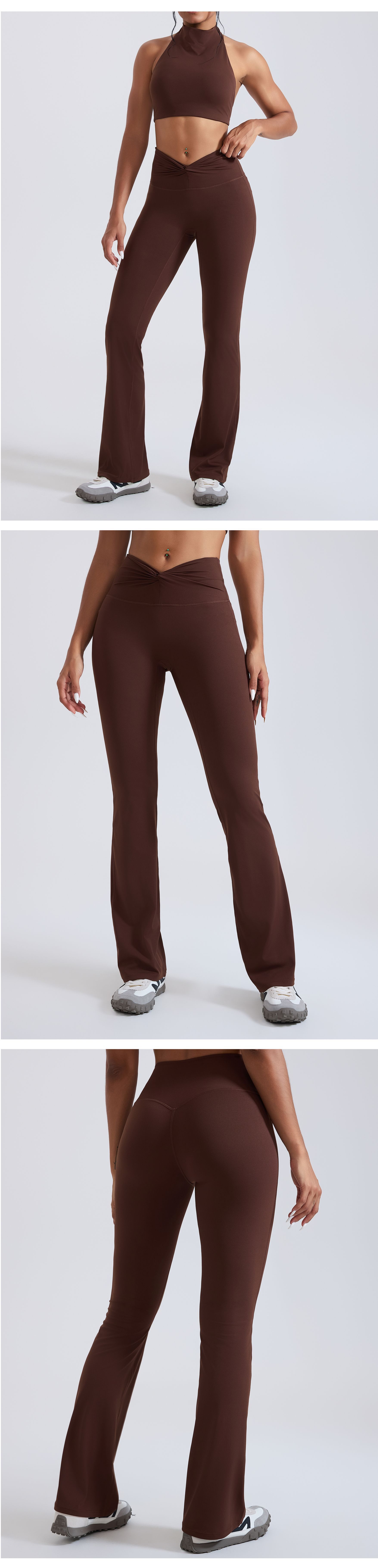 Pantalones de yoga para mujer, pantalones de yoga acampanados de cintura alta, leggings de fitness, pantalones elásticos para gimnasio, pantalones deportivos casuales de pierna ancha FGBYCK5764