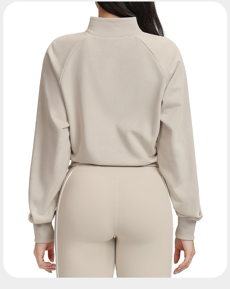 Chaqueta deportiva con cremallera para mujer, cuello alto, para gimnasio, fitness, yoga, FGBEWT5079