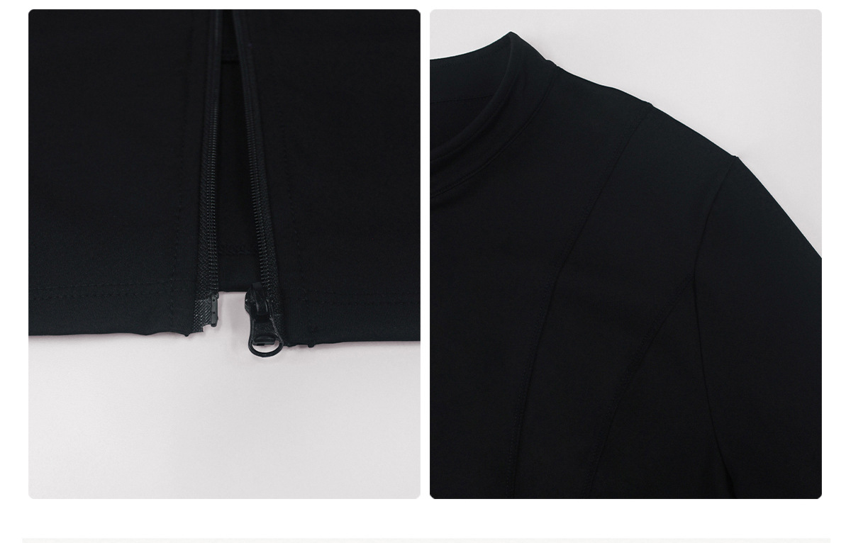 Chaquetas de yoga de manga larga con cremallera para gimnasio y fitness, tallas grandes, para mujer, para correr y entrenar, FGBP02523