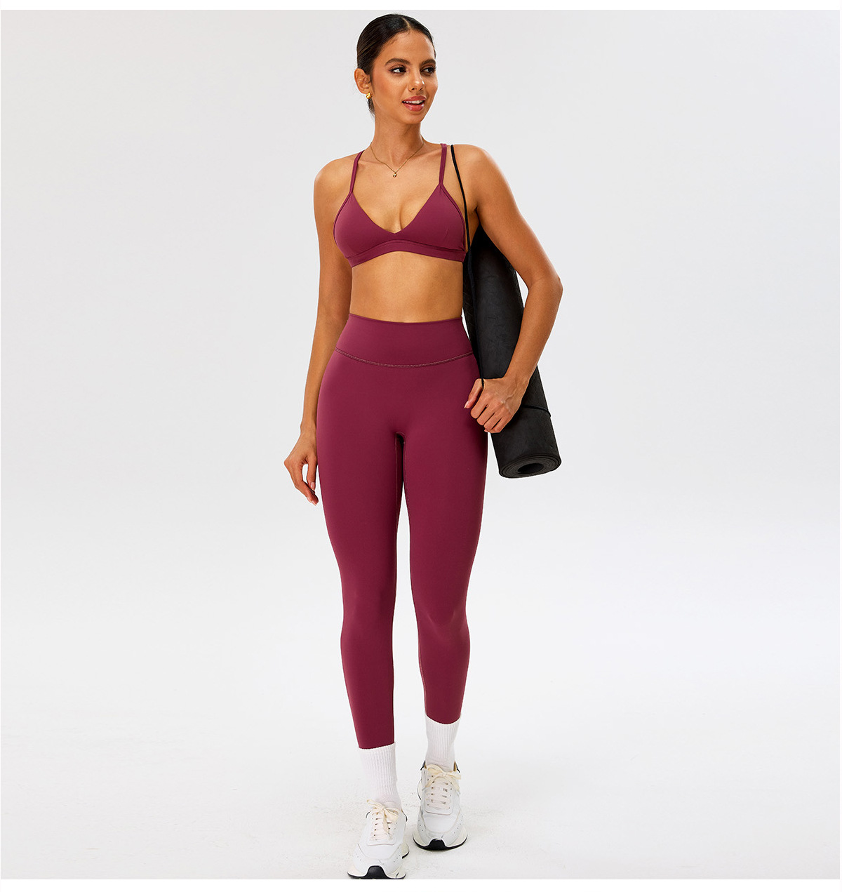 Conjuntos de ropa deportiva atlética para mujer, de secado rápido, elásticos y de gran calidad, para entrenamiento y yoga, FGBTM0277Y