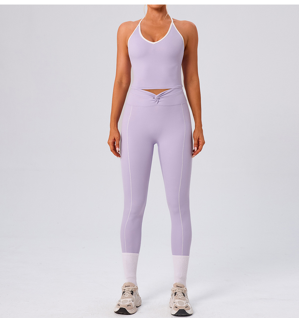 Leggings de yoga de cintura alta, nuevos leggings deportivos, conjunto de sujetador y yoga para mujer, atuendo FGBYW586 KW451