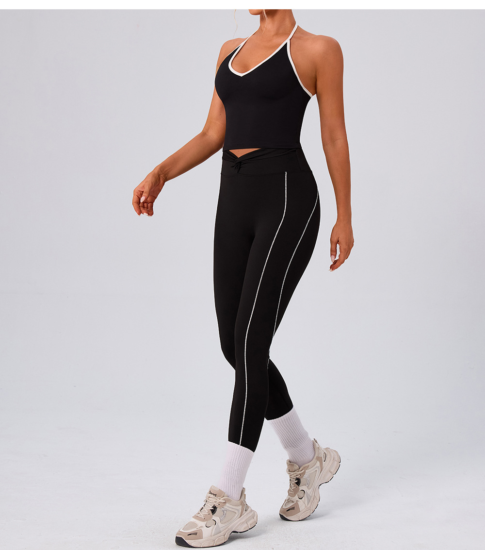 Leggings de yoga de cintura alta, nuevos leggings deportivos, conjunto de sujetador y yoga para mujer, atuendo FGBYW586 KW451