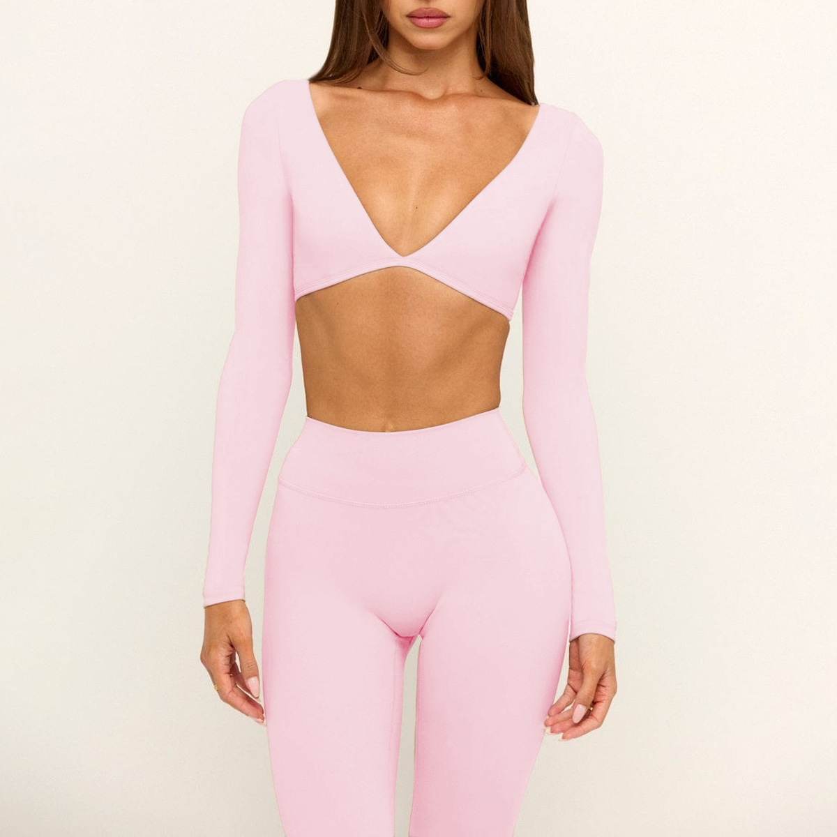 Camisetas de manga larga para mujer, elásticas, para fitness, yoga, secado rápido, para entrenamiento deportivo, FGBU170