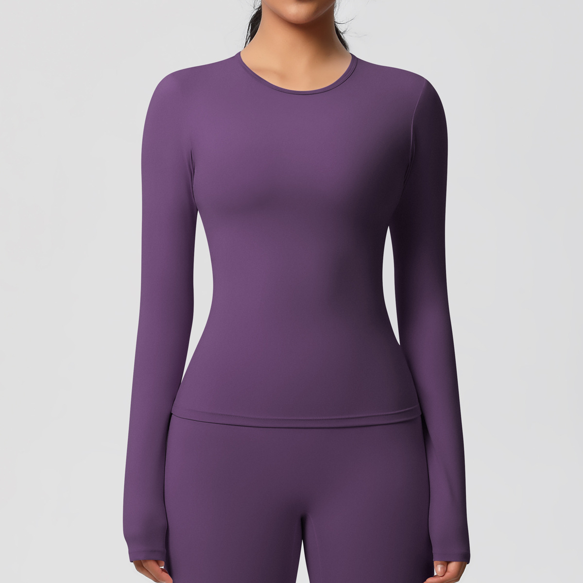 Camiseta de yoga de manga larga para mujer, suave, para gimnasio, FGB7102