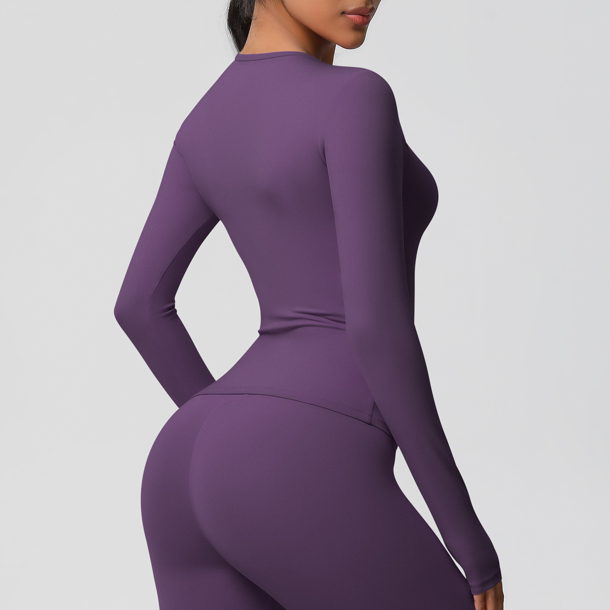 Camiseta de yoga de manga larga para mujer, suave, para gimnasio, FGB7102