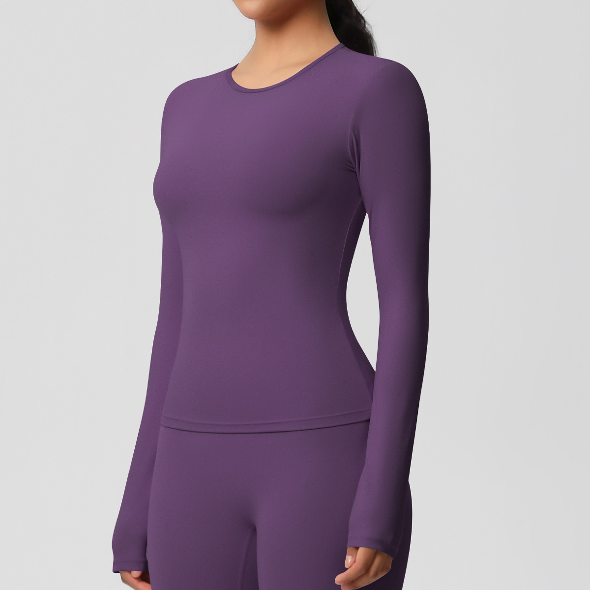 Camiseta de yoga de manga larga para mujer, suave, para gimnasio, FGB7102