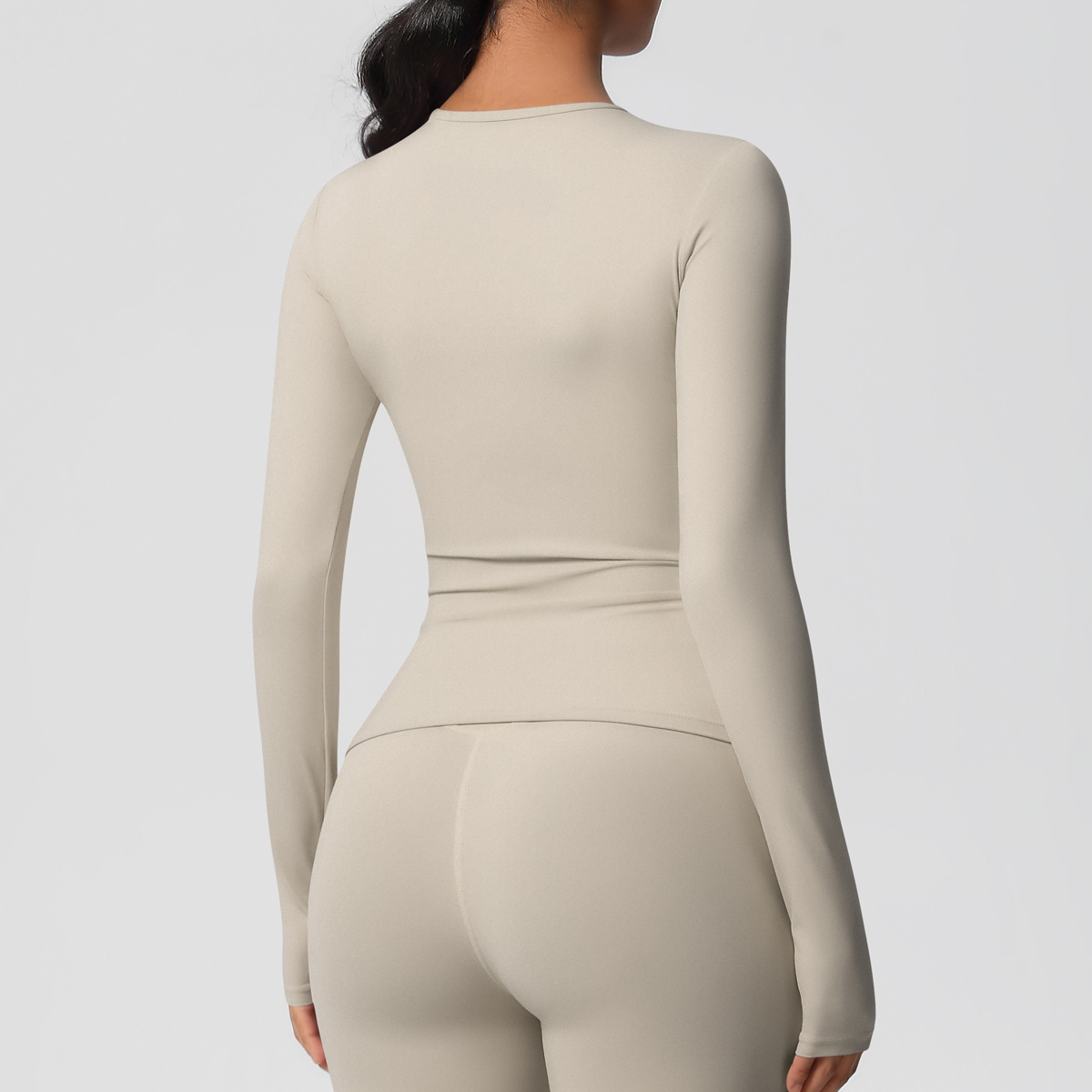 Camiseta de yoga de manga larga para mujer, suave, para gimnasio, FGB7102