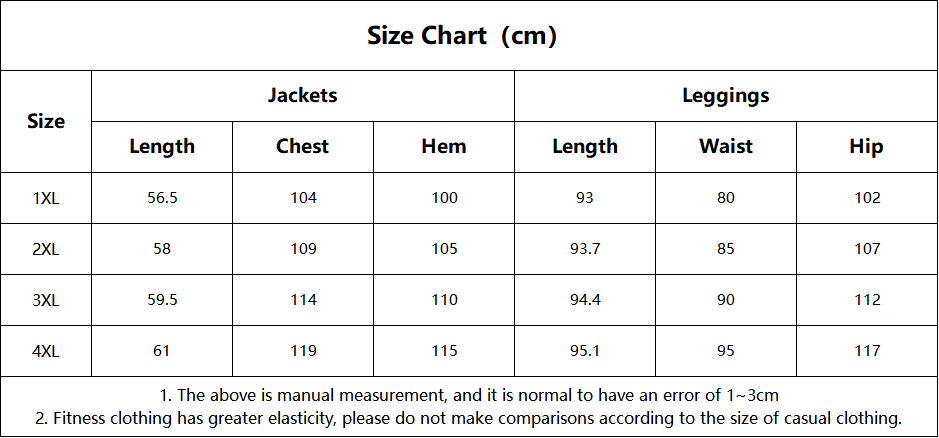 Conjuntos de yoga de talla grande para mujer, conjunto deportivo de 2 piezas, leggings y chaquetas FGBP02520