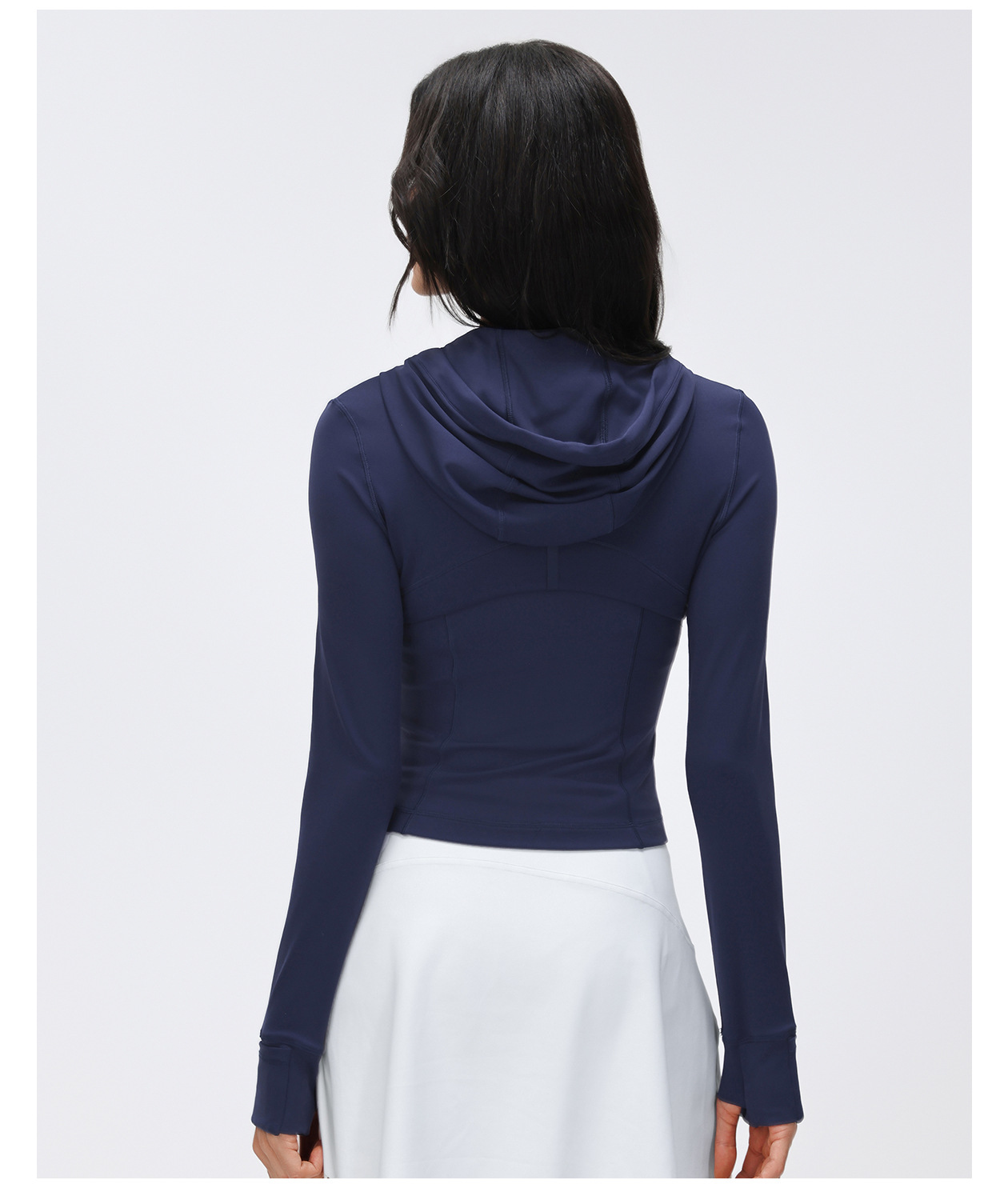 Chaqueta deportiva de manga larga con capucha para gimnasio, running, fitness, entrenamiento, con cremallera, FGBD25180