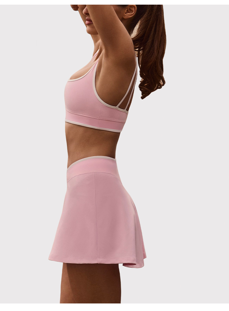 Conjunto deportivo de dos piezas para mujer, transpirable, con sujetador y falda de tenis, para yoga, FGBB6597 K6598