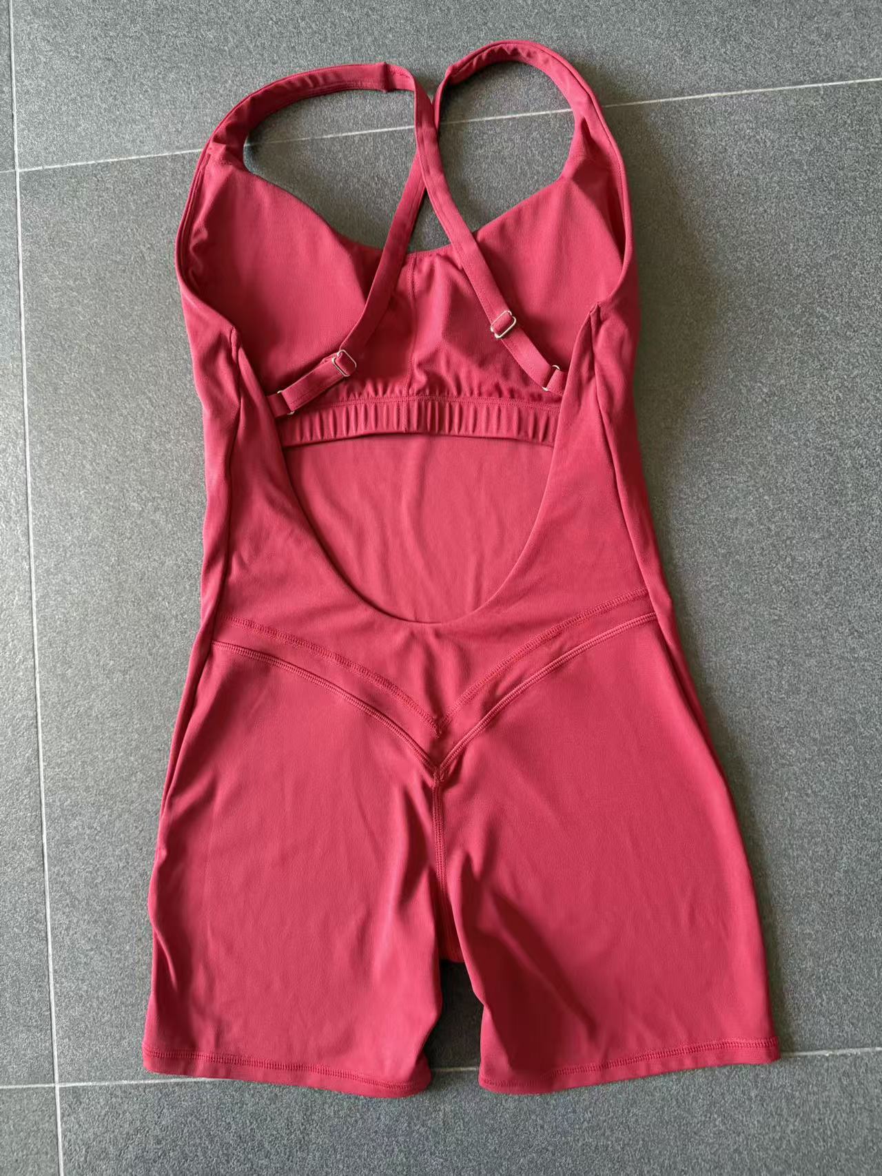 Mono deportivo ajustado sin espalda para mujer, mono de entrenamiento para gimnasio, mono de fitness de una pieza, mono de yoga FGB2533