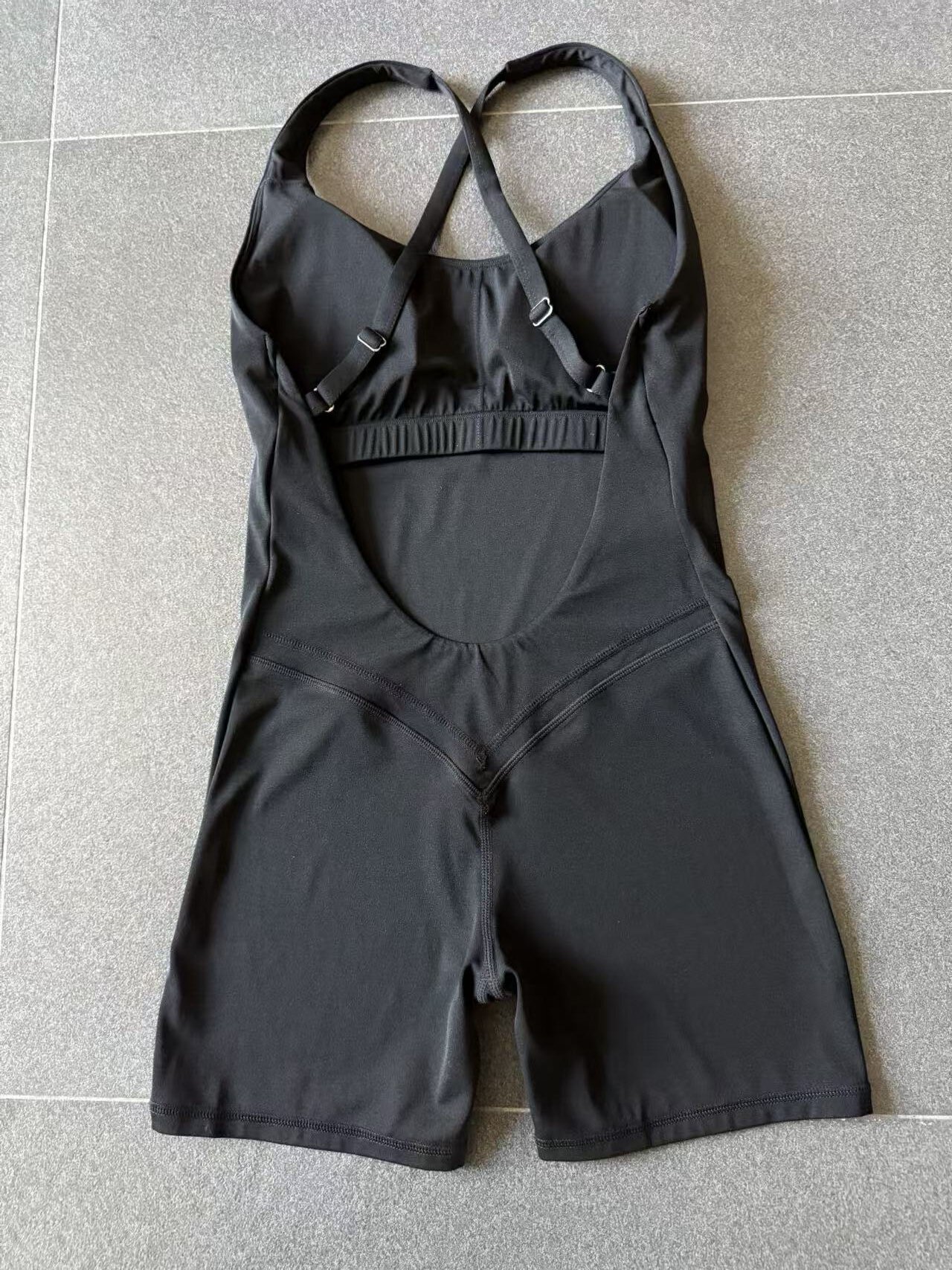 Mono deportivo ajustado sin espalda para mujer, mono de entrenamiento para gimnasio, mono de fitness de una pieza, mono de yoga FGB2533