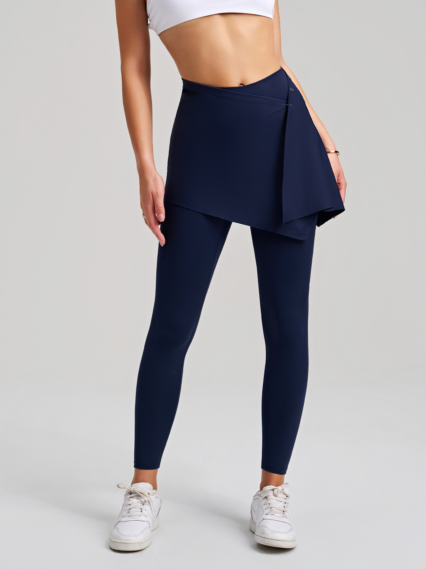 Leggings deportivos de cintura alta para mujer, con cintura elástica y falda desmontable, FGBCK-5101 YPF-5002