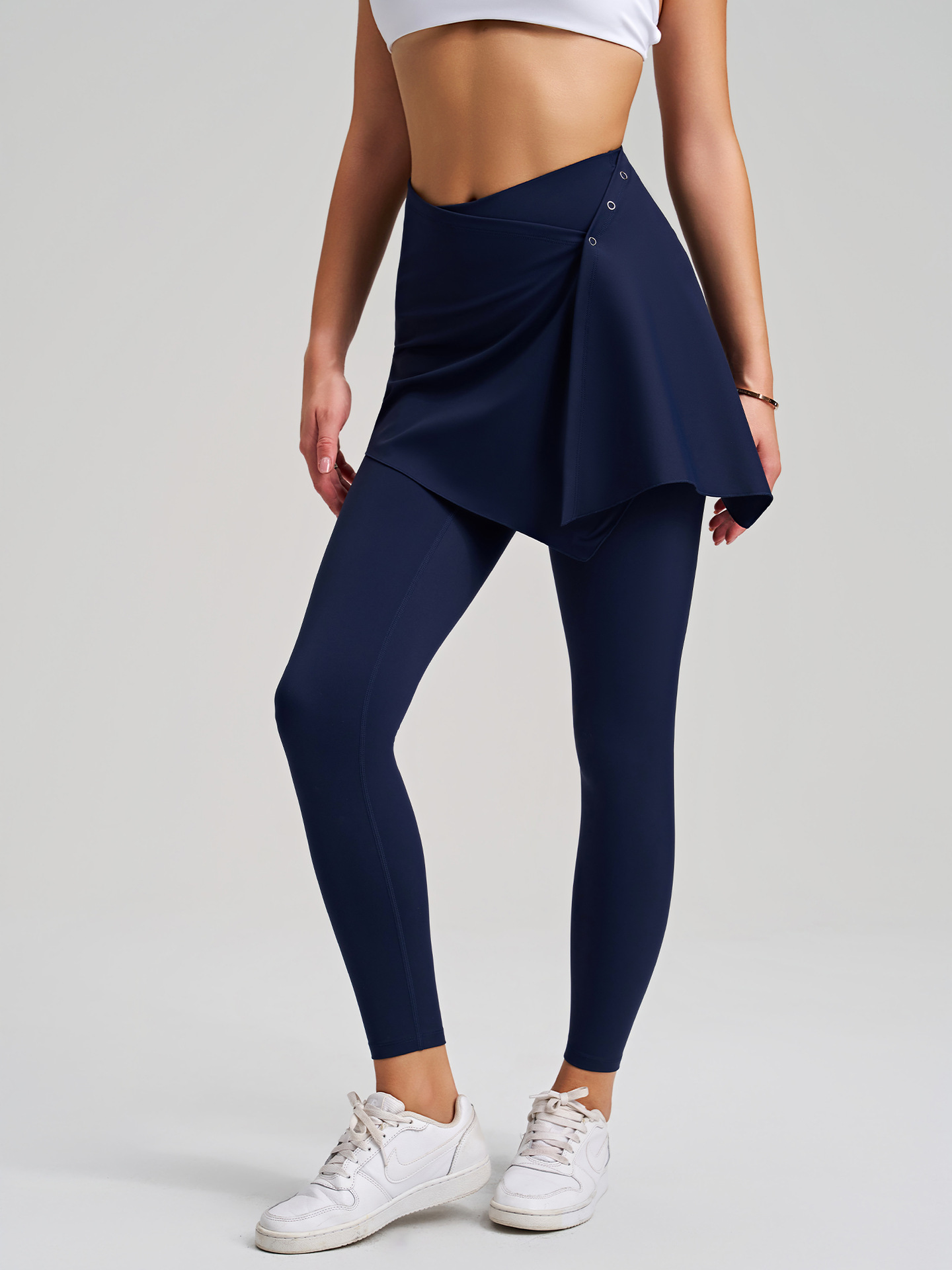 Leggings deportivos de cintura alta para mujer, con cintura elástica y falda desmontable, FGBCK-5101 YPF-5002