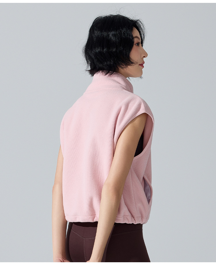 Chaqueta sin mangas con cremallera y cuello alto, resistente al viento, para mujer, chaleco deportivo, FGBYW481