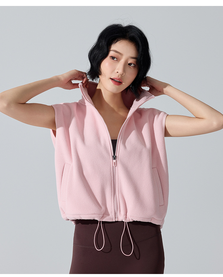 Chaqueta sin mangas con cremallera y cuello alto, resistente al viento, para mujer, chaleco deportivo, FGBYW481