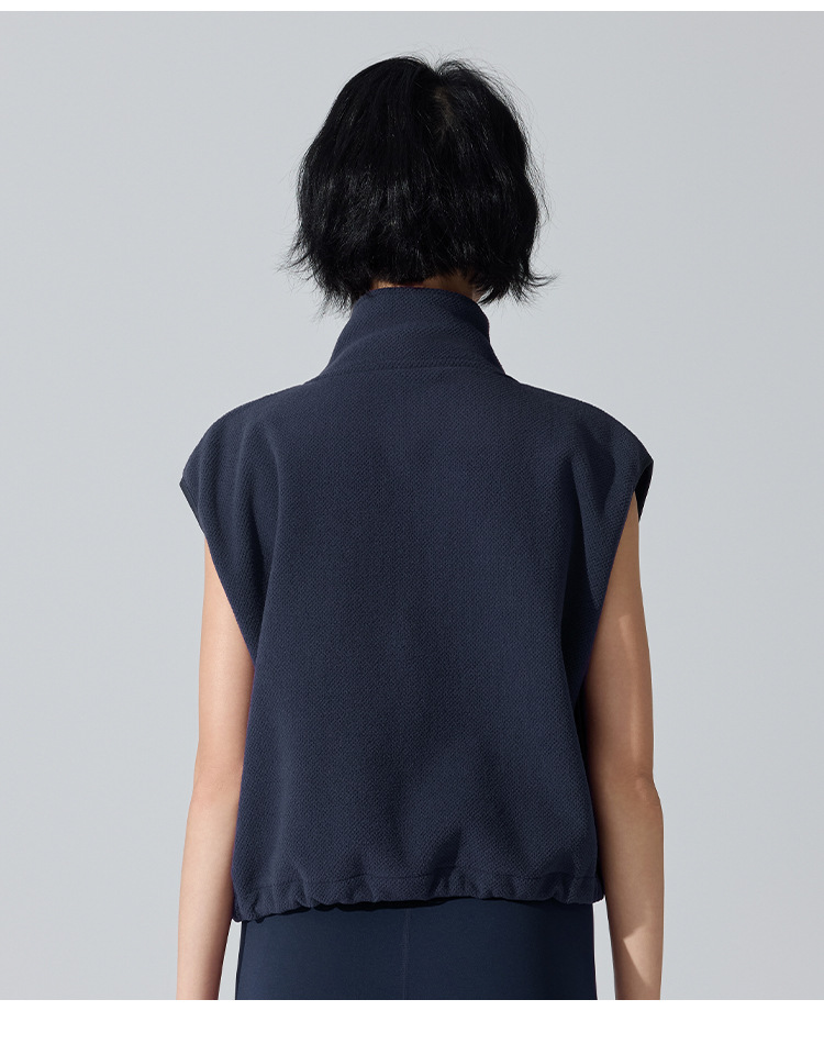 Chaqueta sin mangas con cremallera y cuello alto, resistente al viento, para mujer, chaleco deportivo, FGBYW481