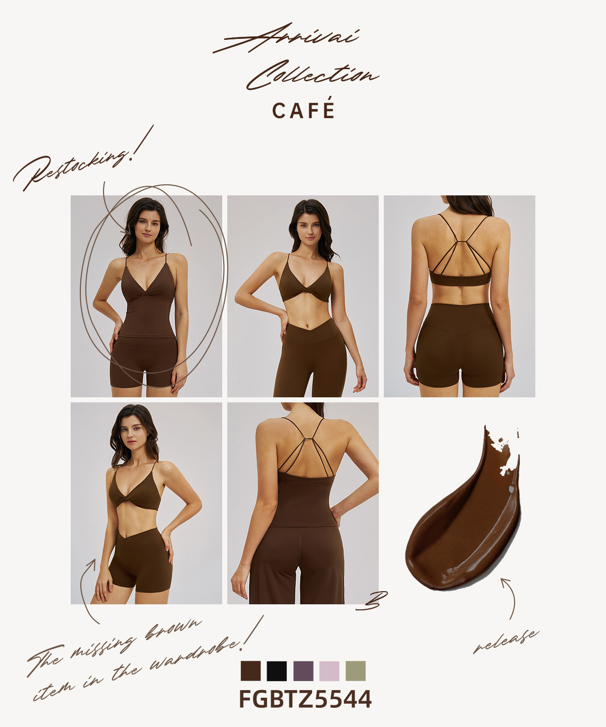 Nuevo Lanzamiento: Conjunto de Yoga de 5 Piezas – Modelo FGBTZ5544