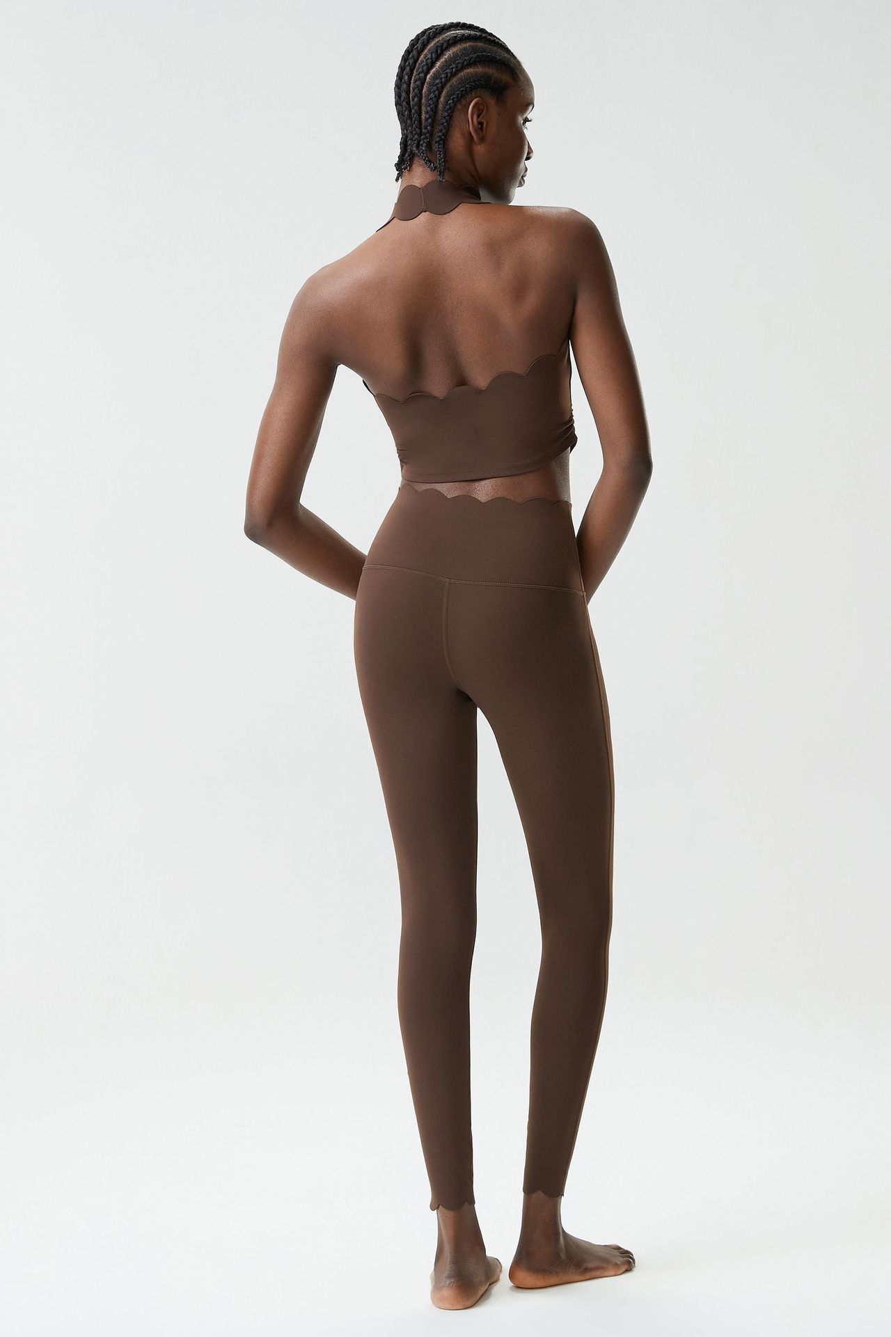 Conjunto de dos piezas de sujetador y leggings de yoga para mujer, ropa deportiva de gimnasio, color sólido, FGBYB611 LP447