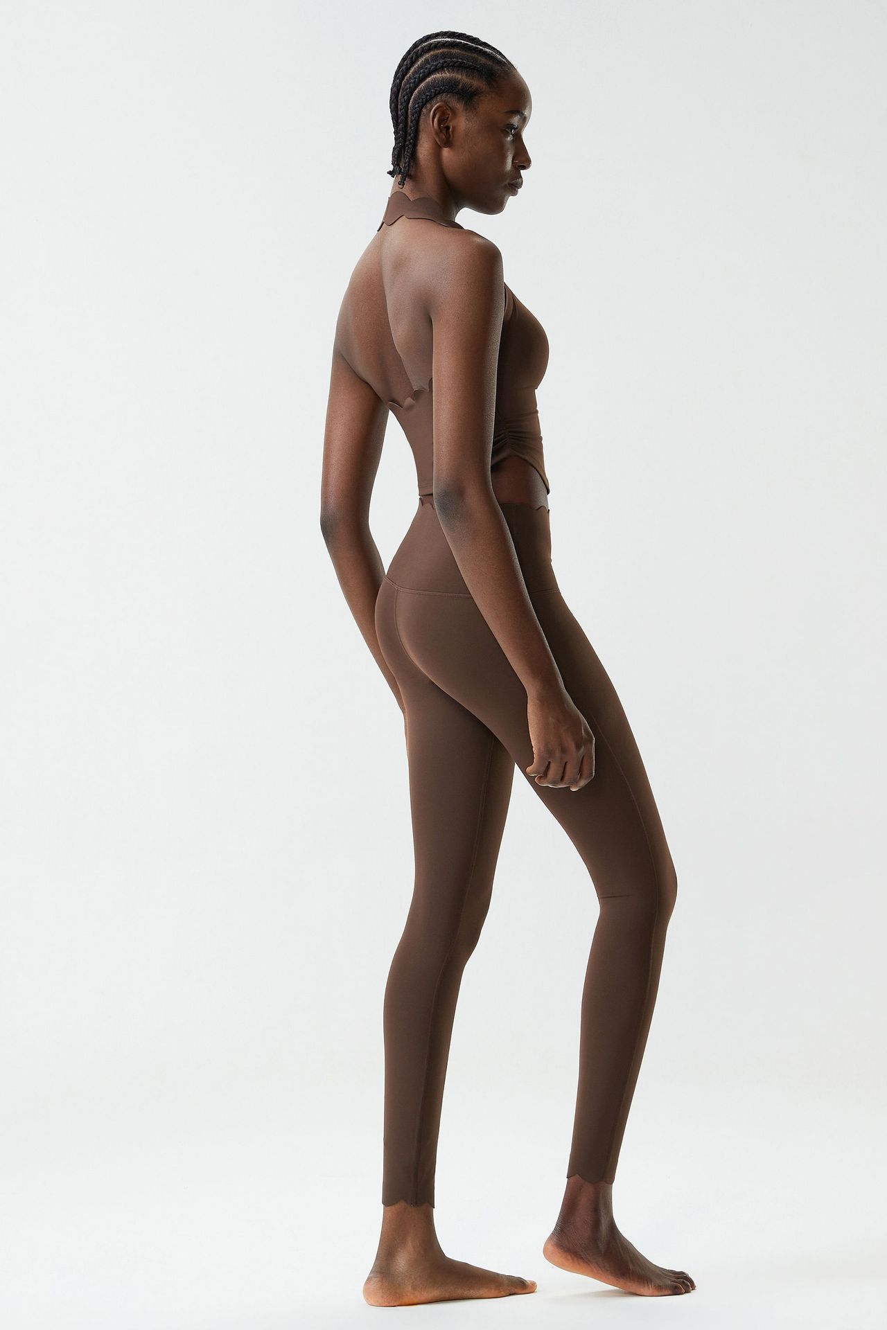 Conjunto de dos piezas de sujetador y leggings de yoga para mujer, ropa deportiva de gimnasio, color sólido, FGBYB611 LP447