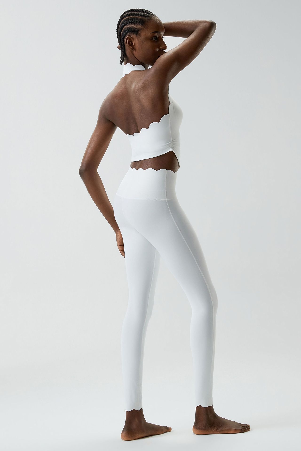 Conjunto de dos piezas de sujetador y leggings de yoga para mujer, ropa deportiva de gimnasio, color sólido, FGBYB611 LP447