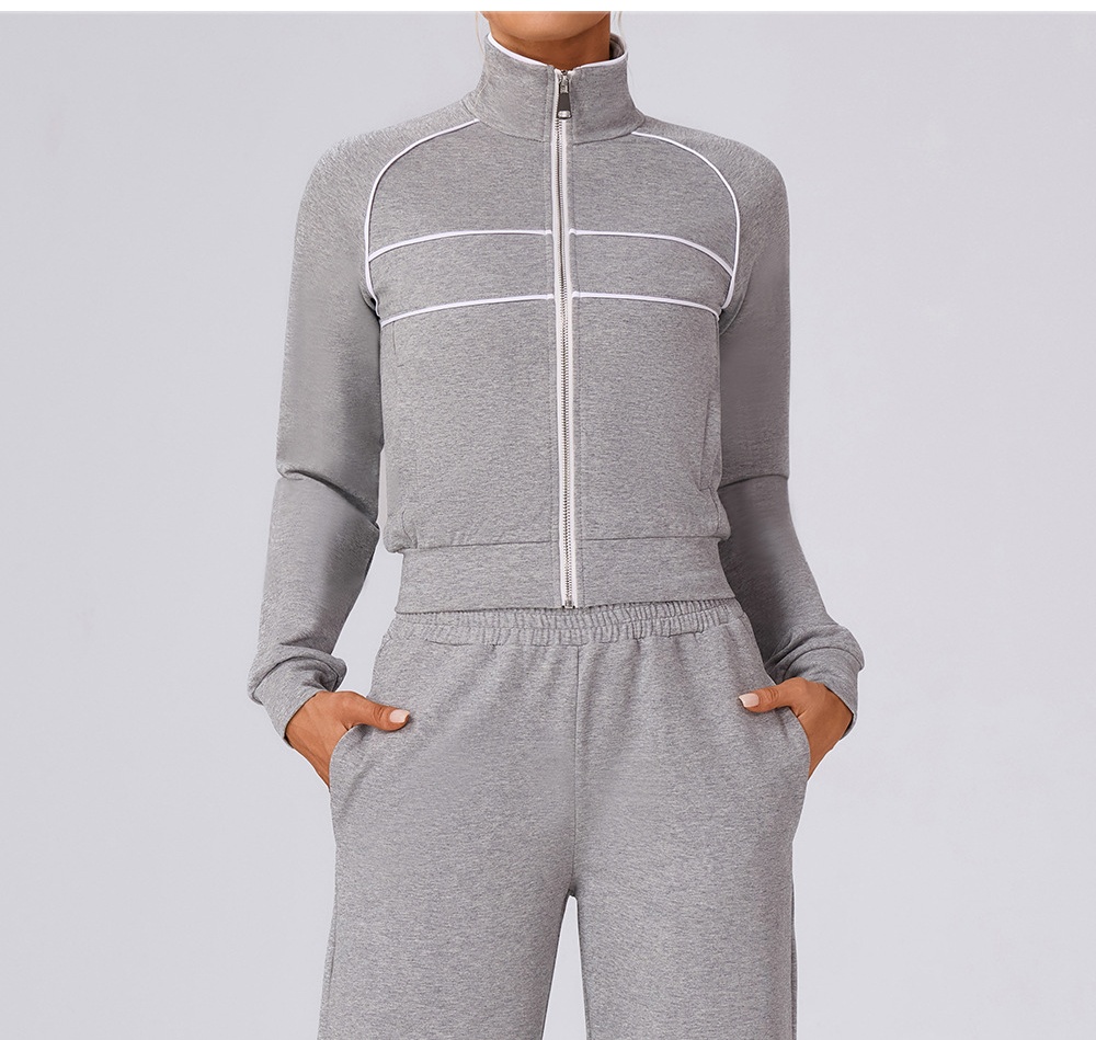 Chándal de dos piezas con cremallera y pantalones elásticos holgados para mujer FGBYW592 KW457