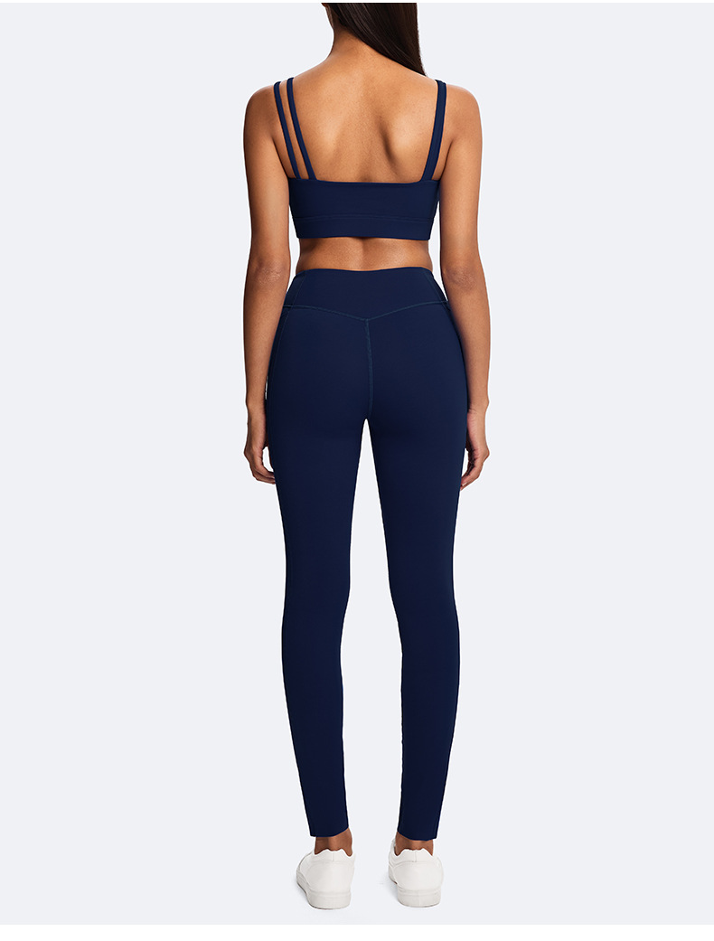 Conjunto de yoga para fitness, gimnasio, sexy, abierto, belleza, espalda, levantamiento de cadera, transpirable, secado rápido, entrenamiento, atletismo, correr, FGBHD255WCB209 HD255WCL008