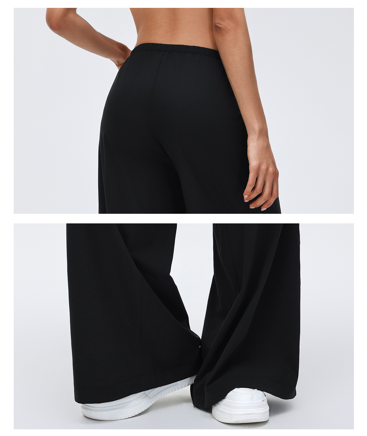 Pantalones de running para mujer, holgados, de pierna ancha, deportivos, informales, para fitness, yoga, FGBD26030