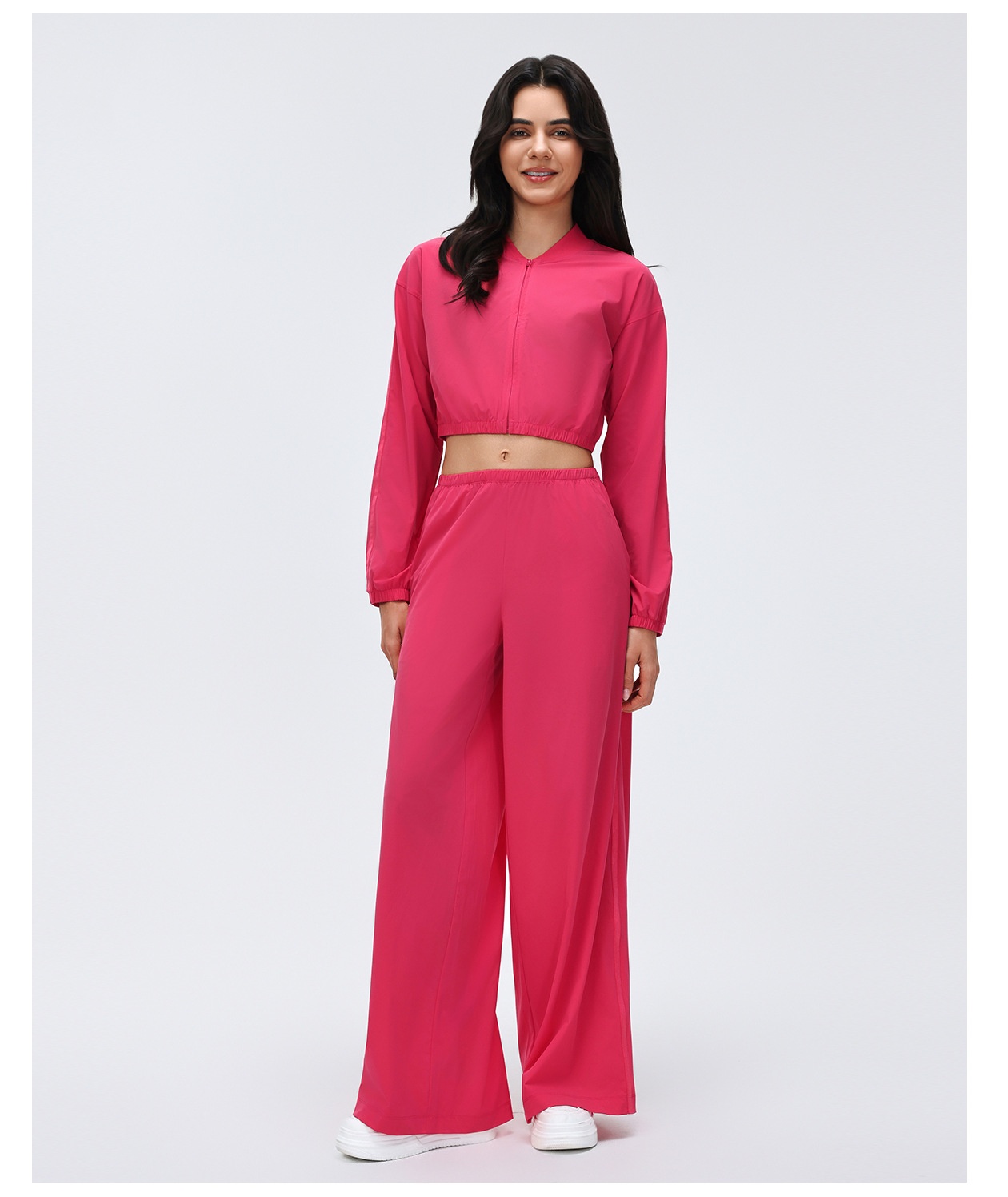 Pantalones de running para mujer, holgados, de pierna ancha, deportivos, informales, para fitness, yoga, FGBD26030