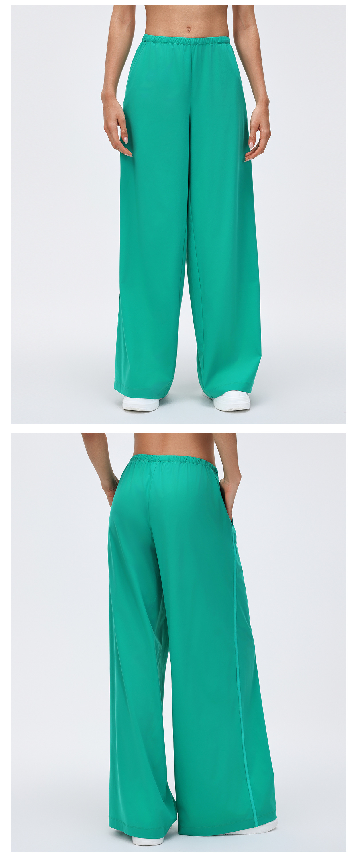 Pantalones de running para mujer, holgados, de pierna ancha, deportivos, informales, para fitness, yoga, FGBD26030