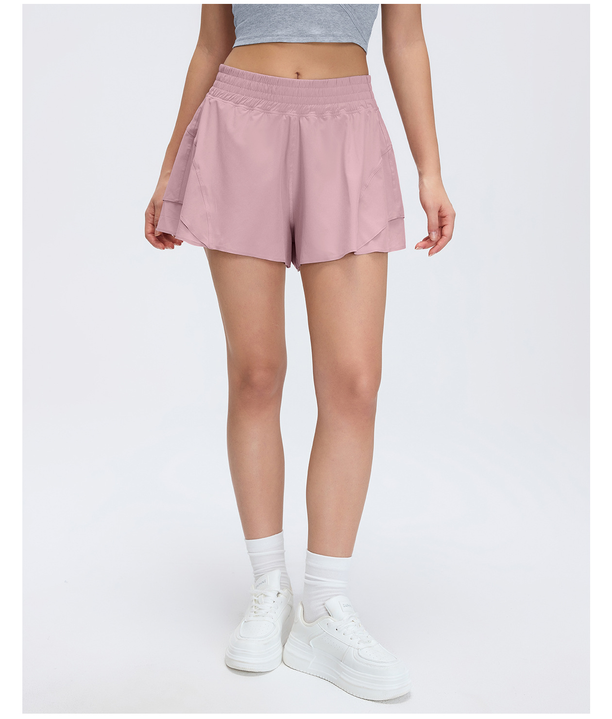 Pantalones cortos de yoga para mujer, de secado rápido, de poliéster, con cintura elástica, para correr y hacer ejercicio, FGBD26011