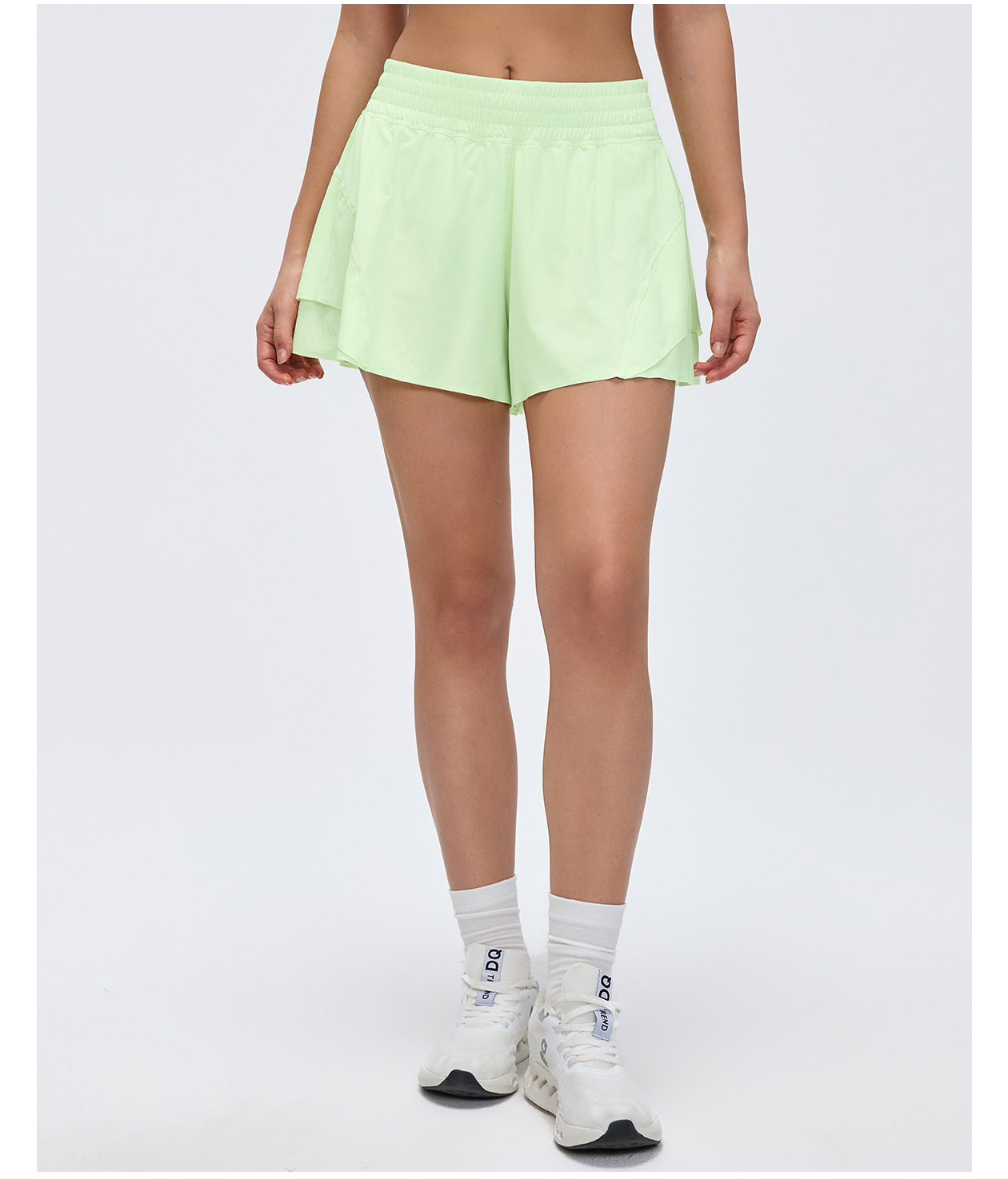 Pantalones cortos de yoga para mujer, de secado rápido, de poliéster, con cintura elástica, para correr y hacer ejercicio, FGBD26011