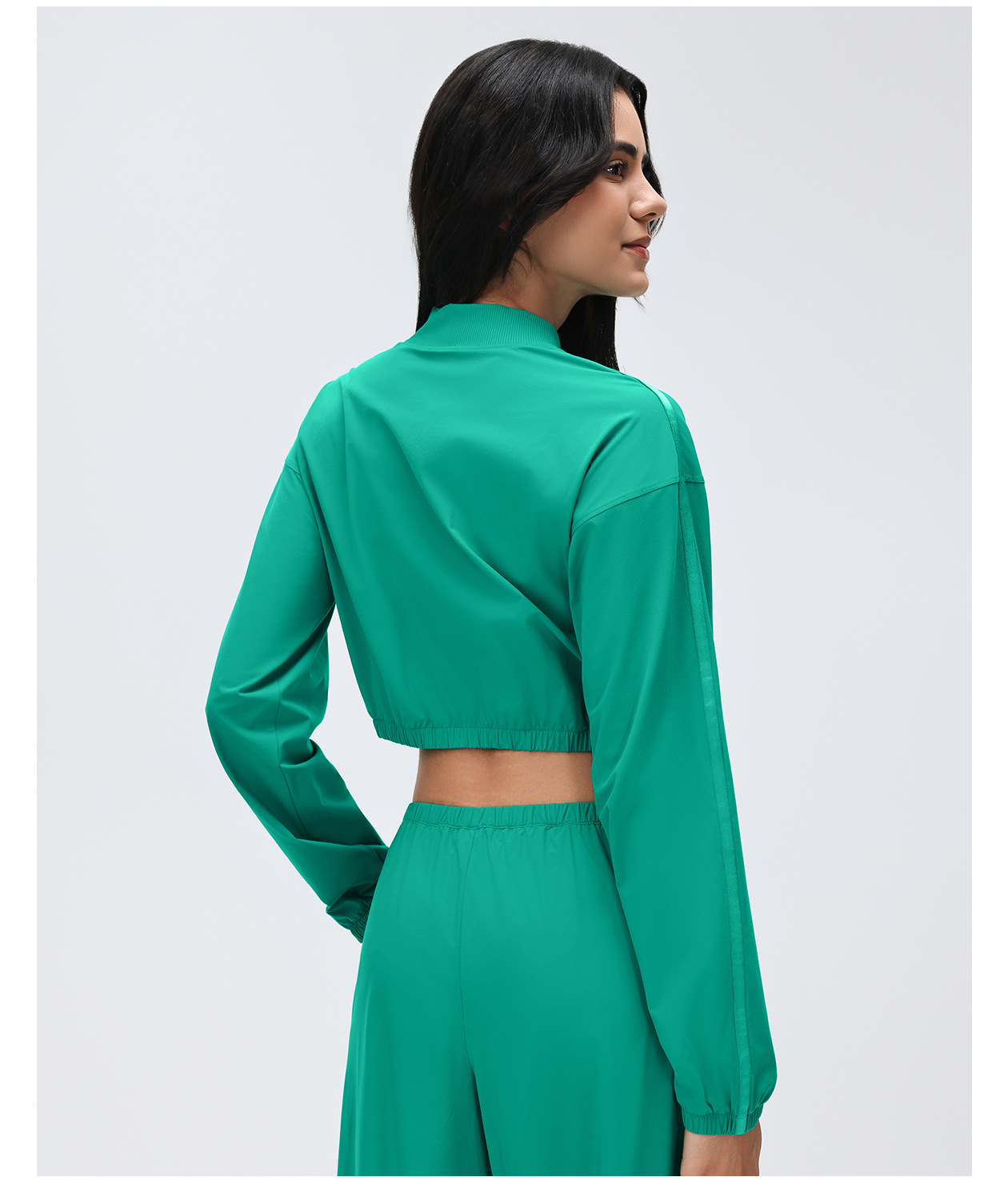 Chaqueta deportiva para correr, corta, con cremallera, para yoga, para mujer, FGBD26029