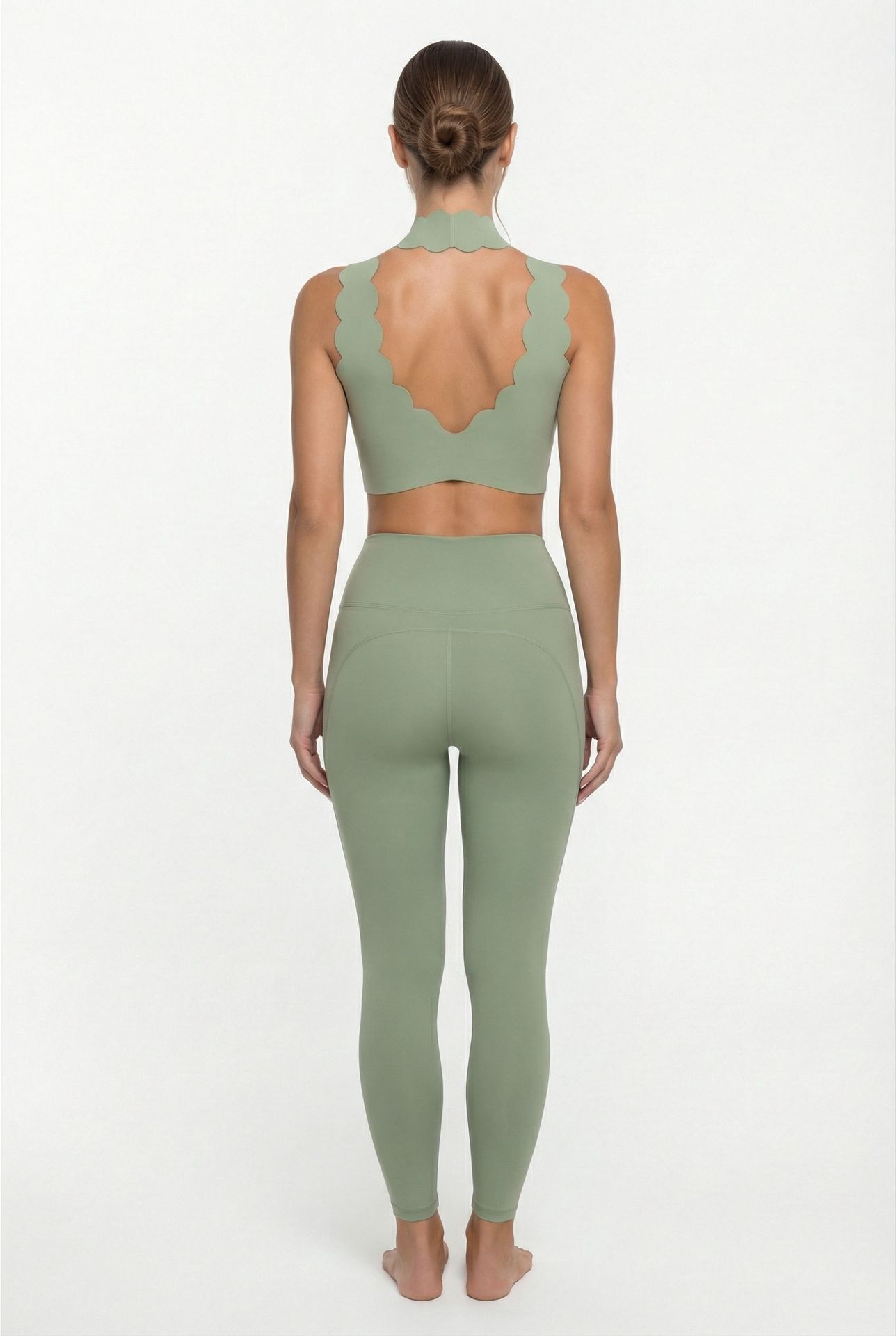 Conjunto deportivo de leggings y camisetas sin mangas para yoga, entrenamiento, gimnasio, fitness, para mujer, FGB8814