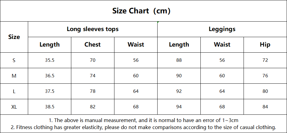 Conjunto deportivo de 2 piezas para mujer, con camiseta de manga larga y leggings para yoga, fitness y entrenamiento, FGB25113