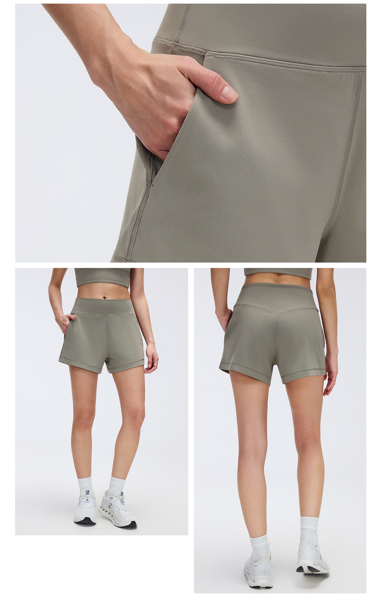 Pantalones cortos de yoga para mujer, ligeros, deportivos, para correr al aire libre, de nailon y licra, FGBD26076