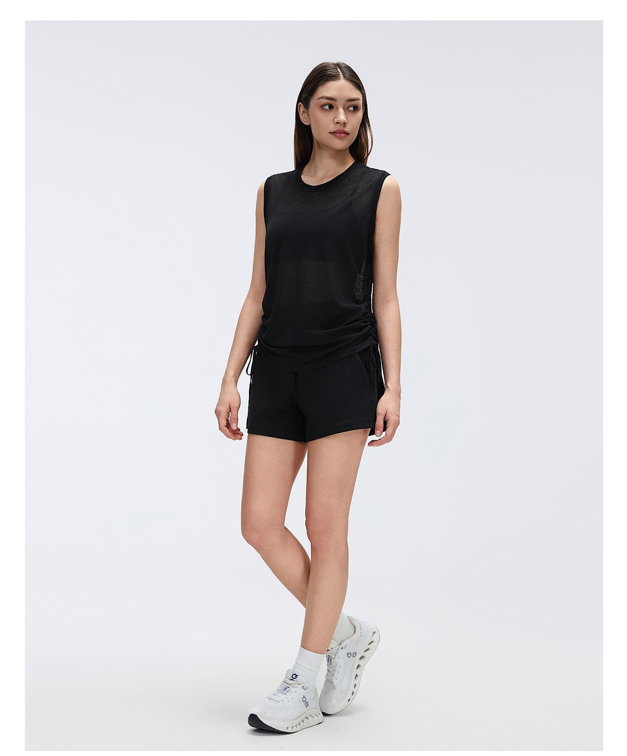 Pantalones cortos de yoga para mujer, ligeros, deportivos, para correr al aire libre, de nailon y licra, FGBD26076