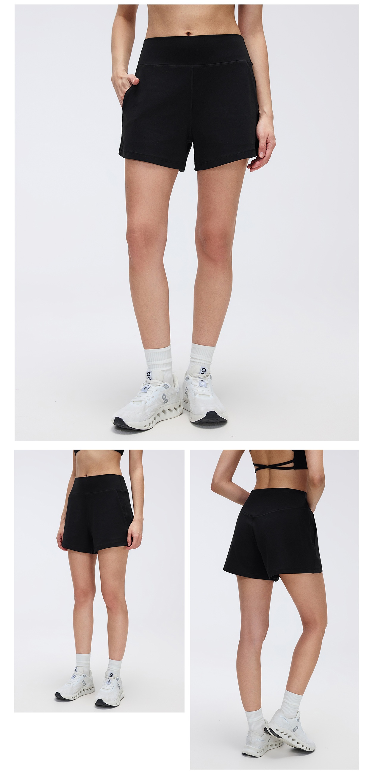 Pantalones cortos de yoga para mujer, ligeros, deportivos, para correr al aire libre, de nailon y licra, FGBD26076