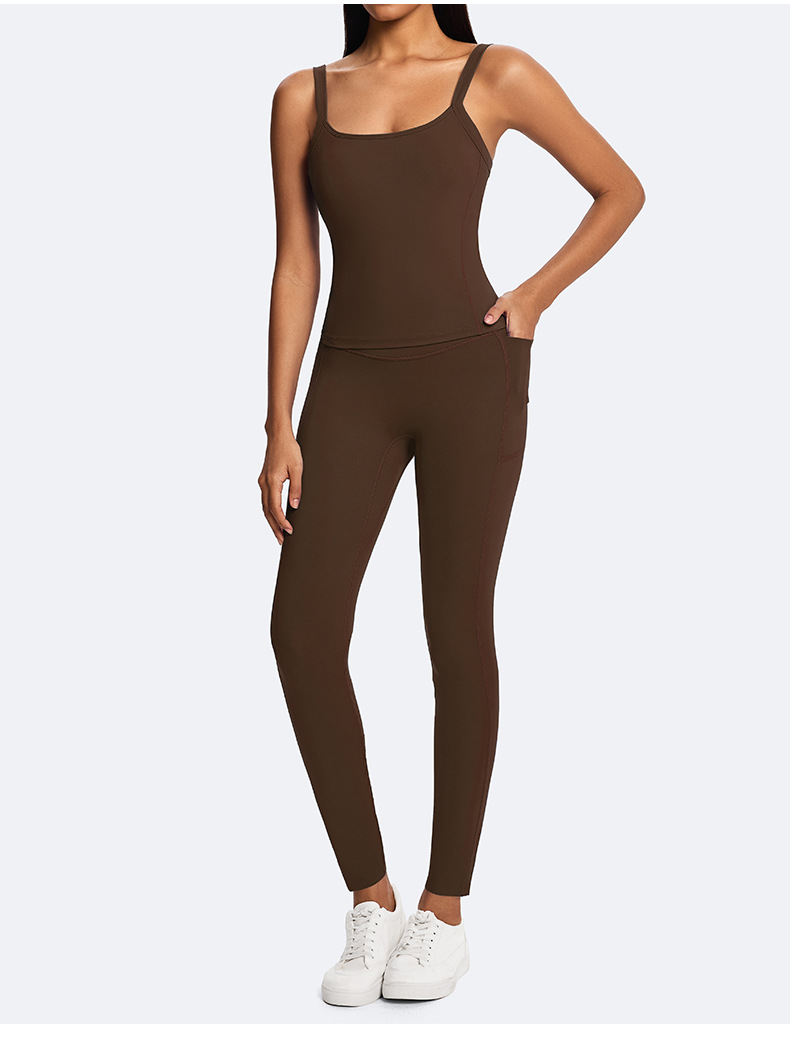 Conjunto de 2 piezas de mallas deportivas y leggings de tejido reciclado para mujer FGBHD255WCB302 HD255WCL008