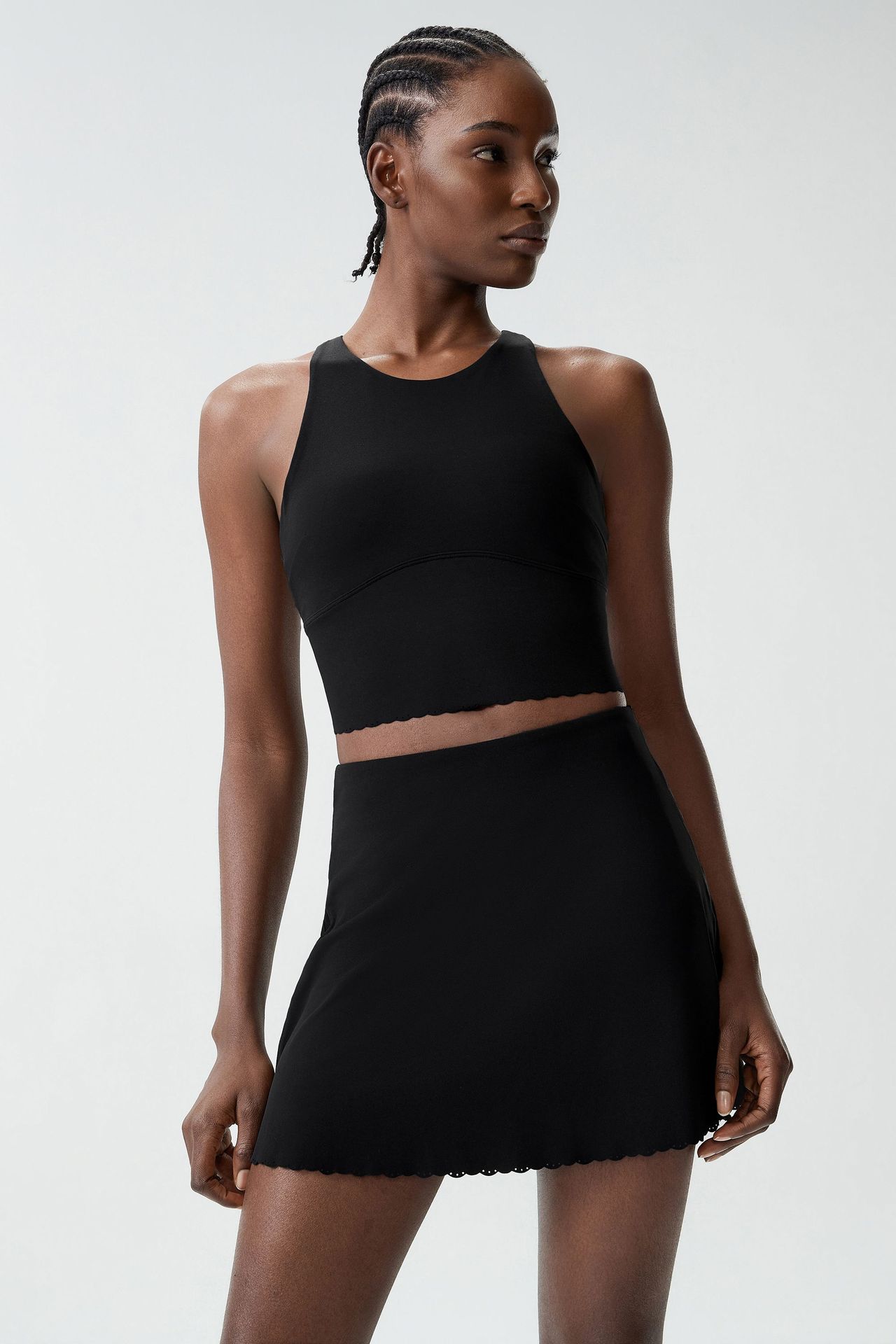 Conjunto deportivo de dos piezas para mujer, sujetador y falda para entrenamiento de yoga, FGBYB607 SP622