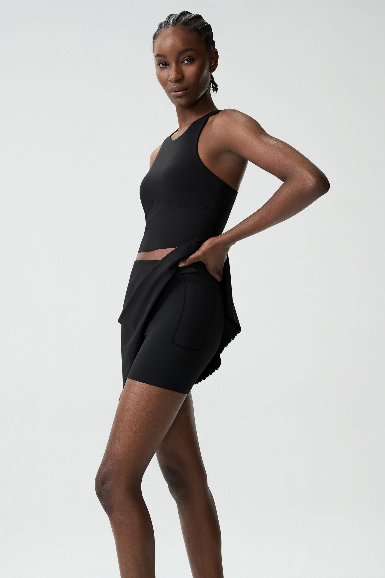 Conjunto deportivo de dos piezas para mujer, sujetador y falda para entrenamiento de yoga, FGBYB607 SP622