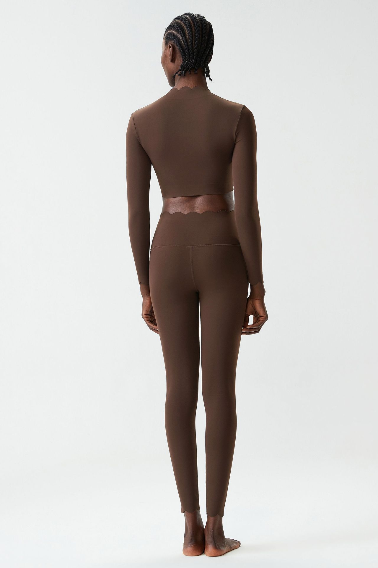 Conjunto de yoga de 3 piezas de manga larga, elástico en 4 direcciones, para gimnasio y fitness, para mujer, FGBYB609/YB602 LP447