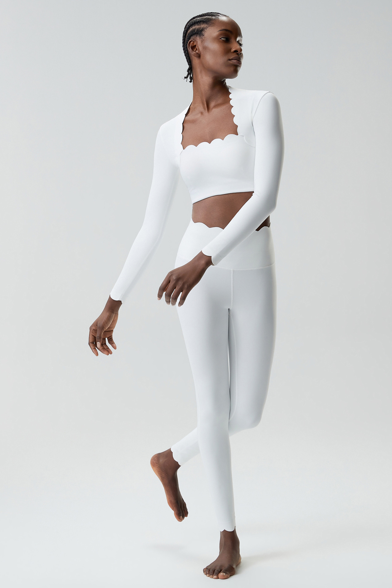 Conjunto de yoga de 3 piezas de manga larga, elástico en 4 direcciones, para gimnasio y fitness, para mujer, FGBYB609/YB602 LP447