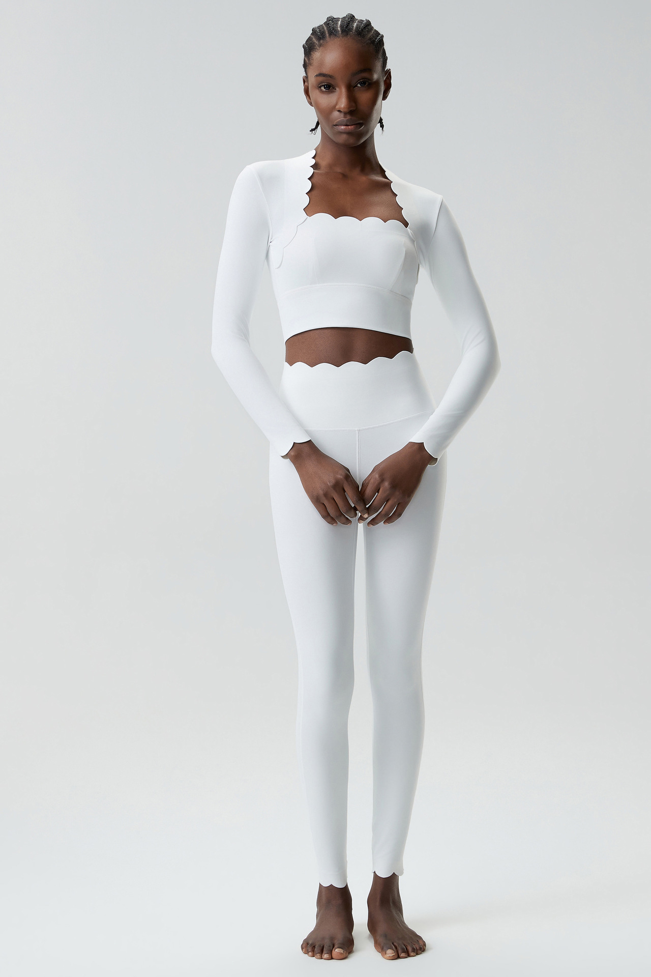 Conjunto de yoga de 3 piezas de manga larga, elástico en 4 direcciones, para gimnasio y fitness, para mujer, FGBYB609/YB602 LP447