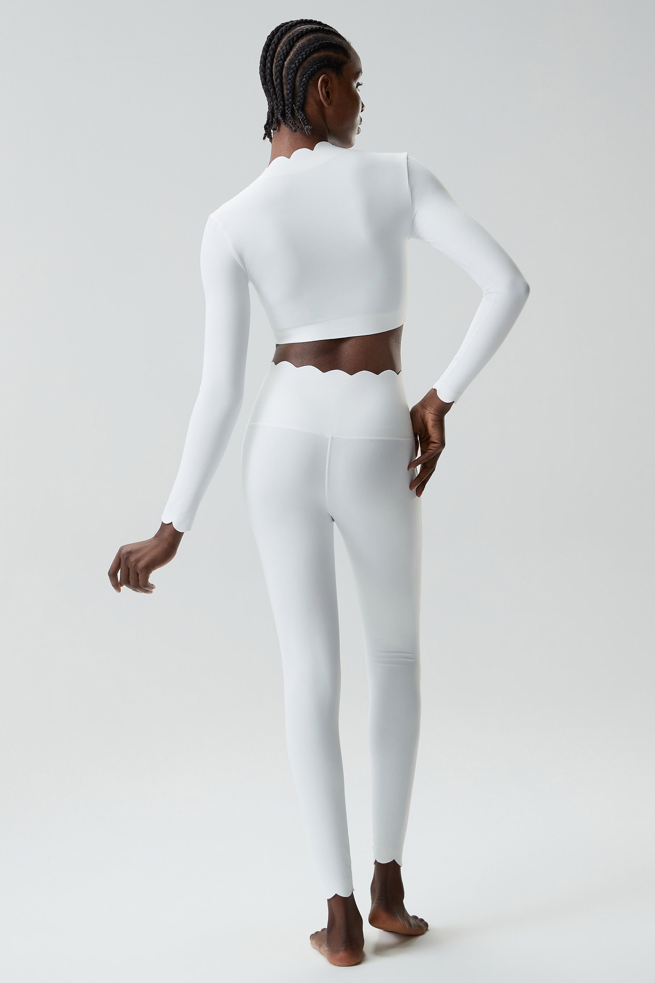 Conjunto de yoga de 3 piezas de manga larga, elástico en 4 direcciones, para gimnasio y fitness, para mujer, FGBYB609/YB602 LP447