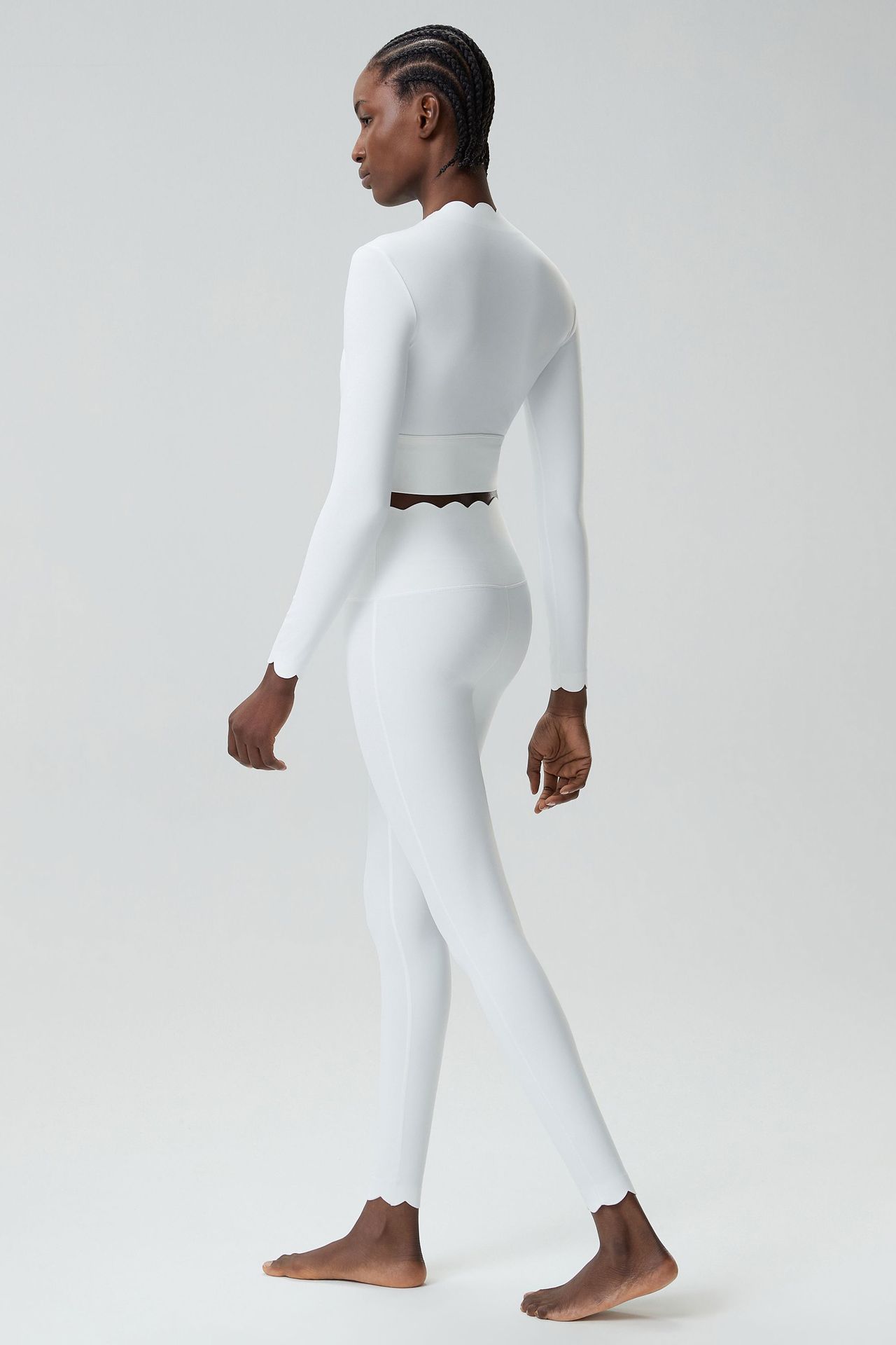 Conjunto de yoga de 3 piezas de manga larga, elástico en 4 direcciones, para gimnasio y fitness, para mujer, FGBYB609/YB602 LP447