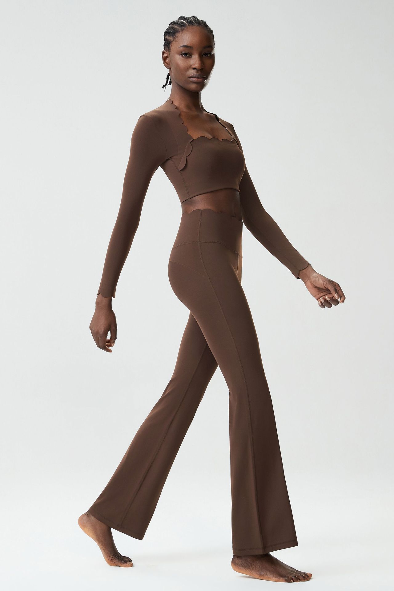 Chándal de manga larga para mujer, ropa deportiva para gimnasio, top de entrenamiento, pantalones de yoga de cintura alta, conjunto para mujer FGBYB609/YB602 LP641