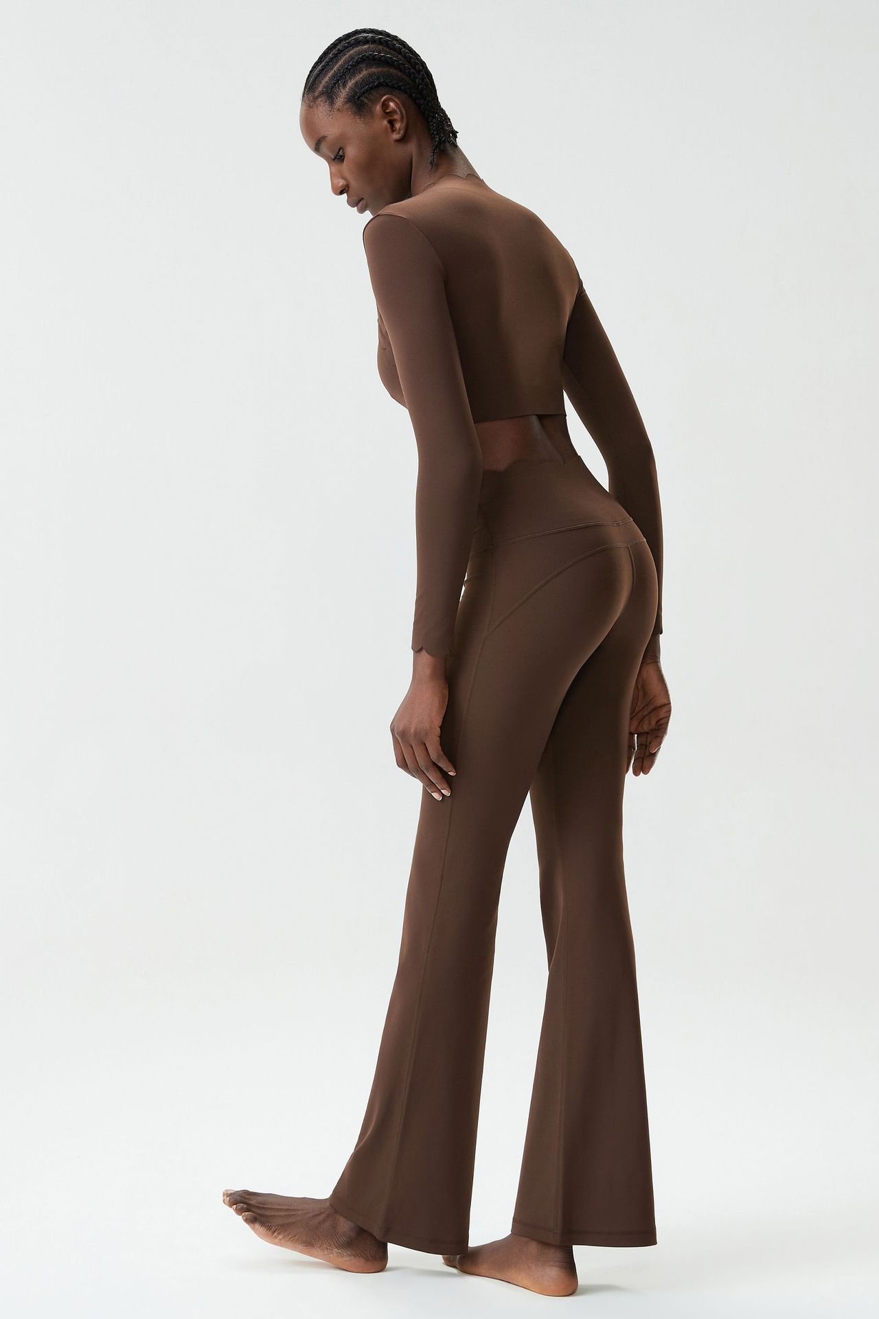 Chándal de manga larga para mujer, ropa deportiva para gimnasio, top de entrenamiento, pantalones de yoga de cintura alta, conjunto para mujer FGBYB609/YB602 LP641