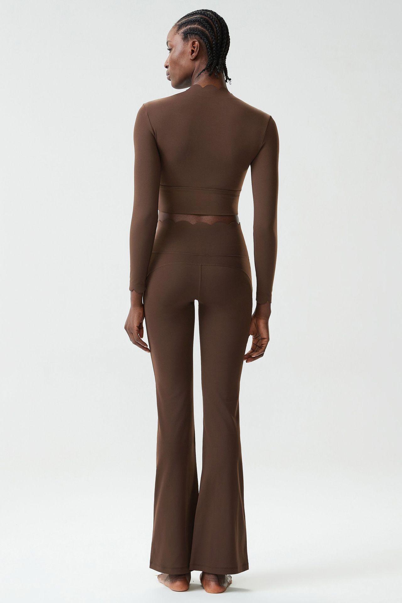 Chándal de manga larga para mujer, ropa deportiva para gimnasio, top de entrenamiento, pantalones de yoga de cintura alta, conjunto para mujer FGBYB609/YB602 LP641